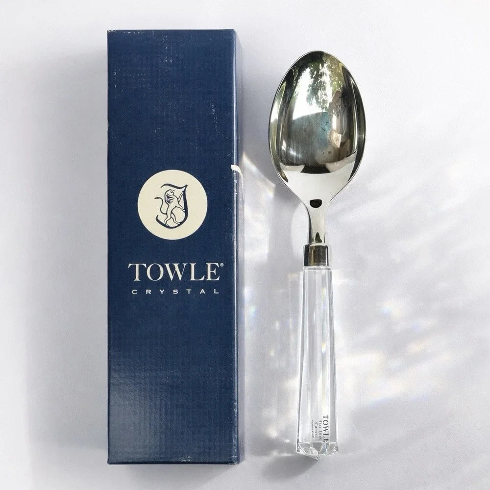 Towle Lead Crystal Serving Spoon 10